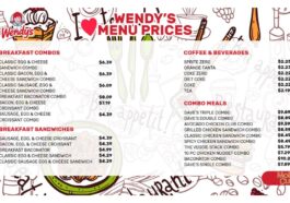 Wendy's menu with pictures and prices